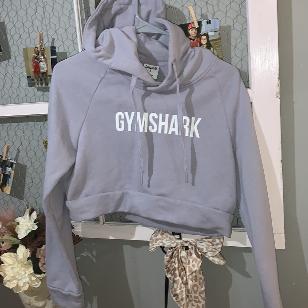Purple Cropped Gymshark Hoodie